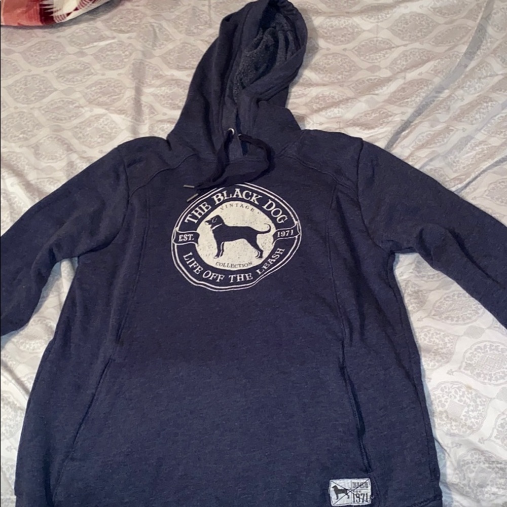 Navy blue black dog hoodie